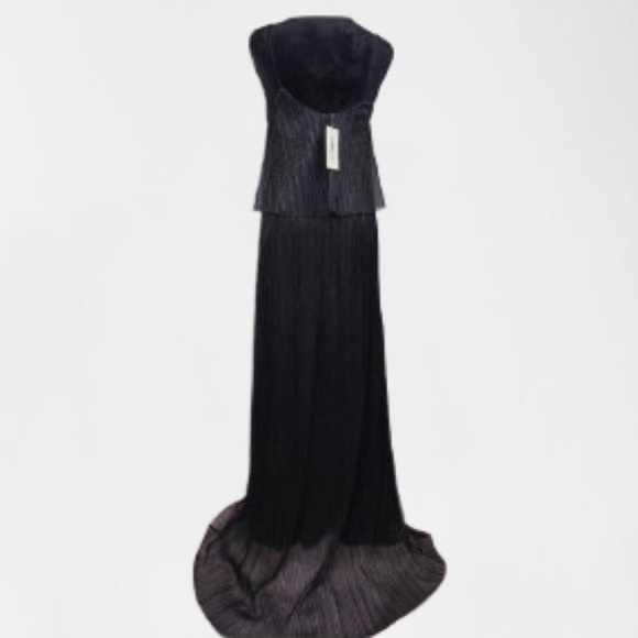 Embrace Los Angeles Maxi Slip Dress Sz Small Black Metallic Stripe Gown - Picture 2 of 15